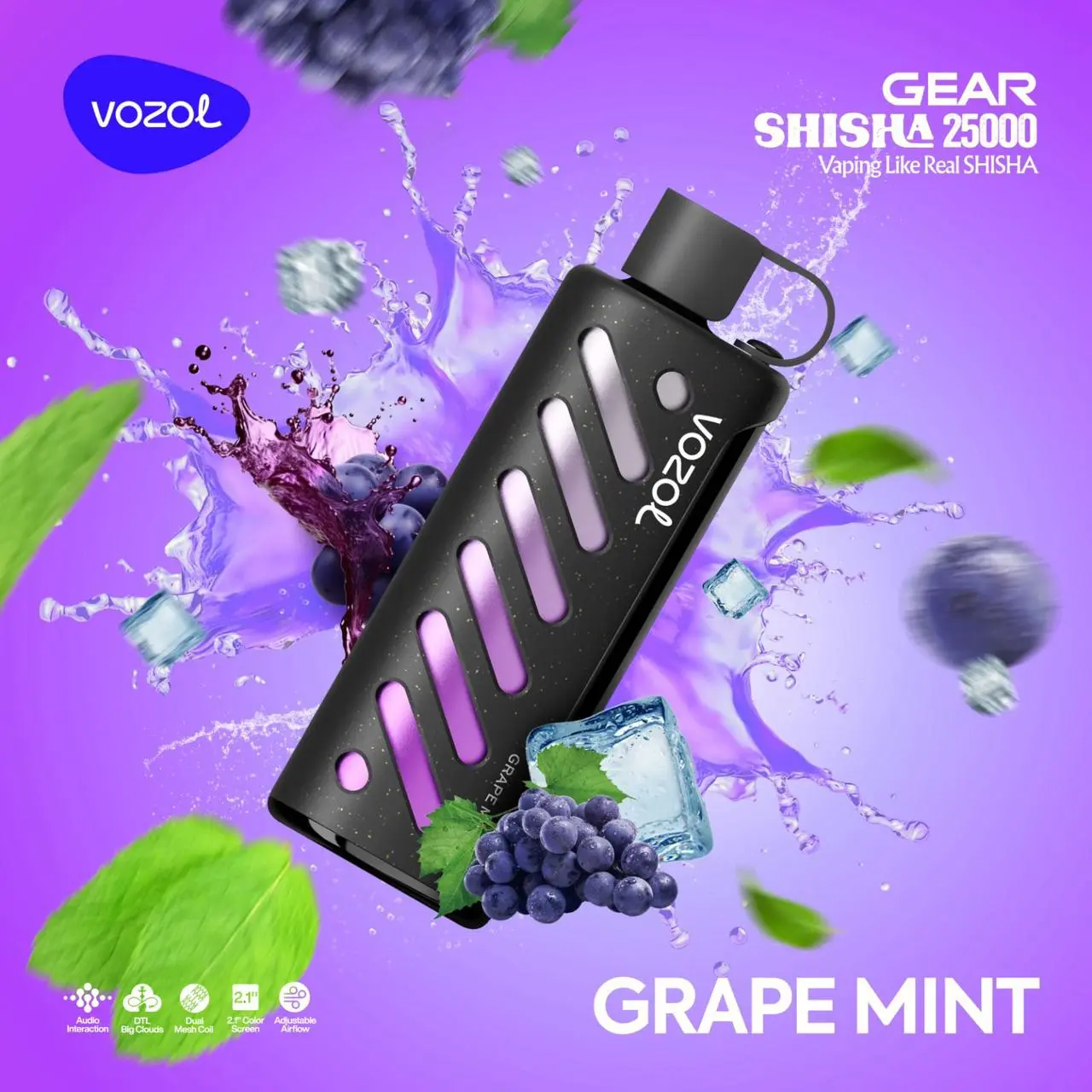 Vozol Gear 25000 Puff Sade ve Şık,Elektronik Vape
