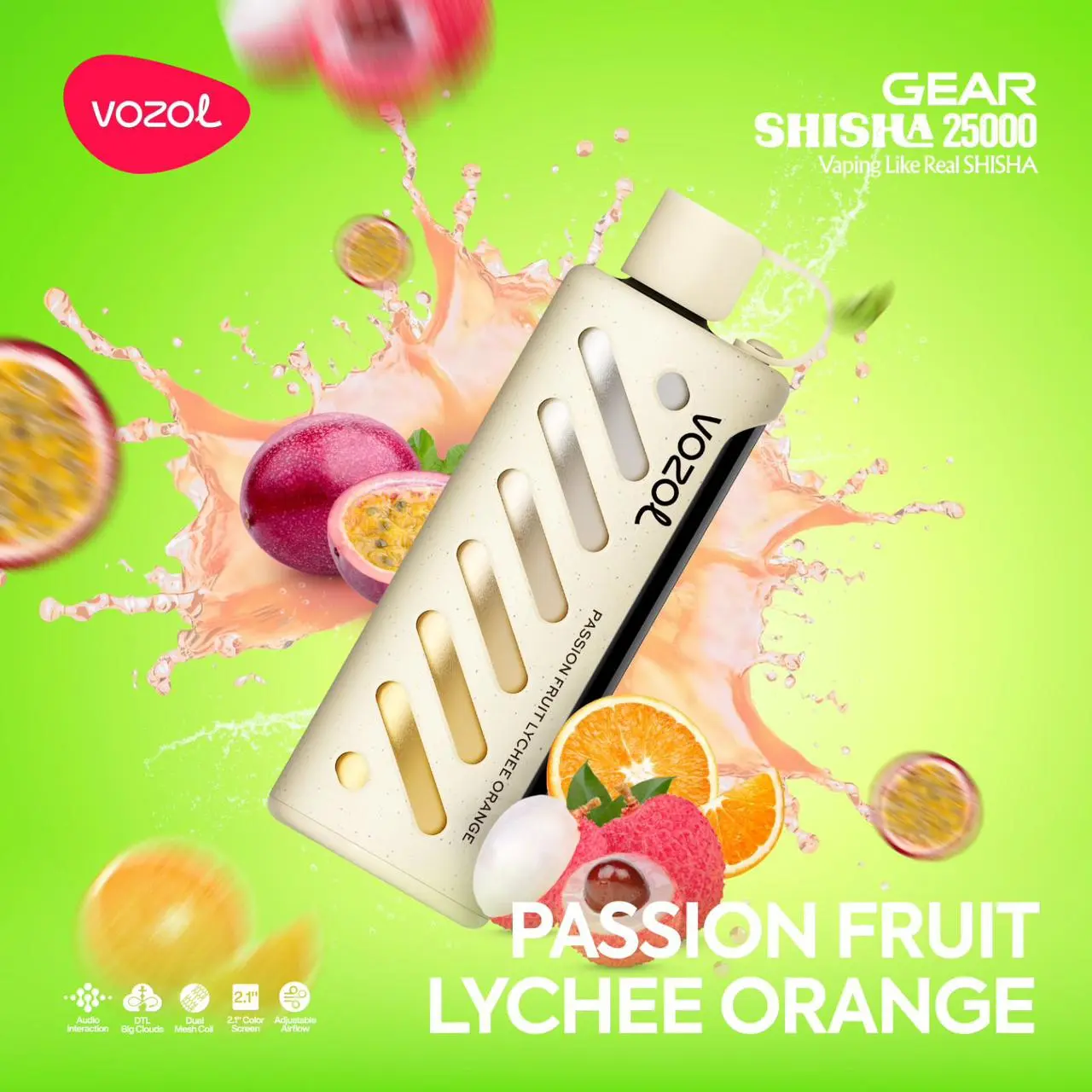 Vozol Gear 25000 Puff Vozol Gear Uzun Ömürlü Cihaz,Bar Vape