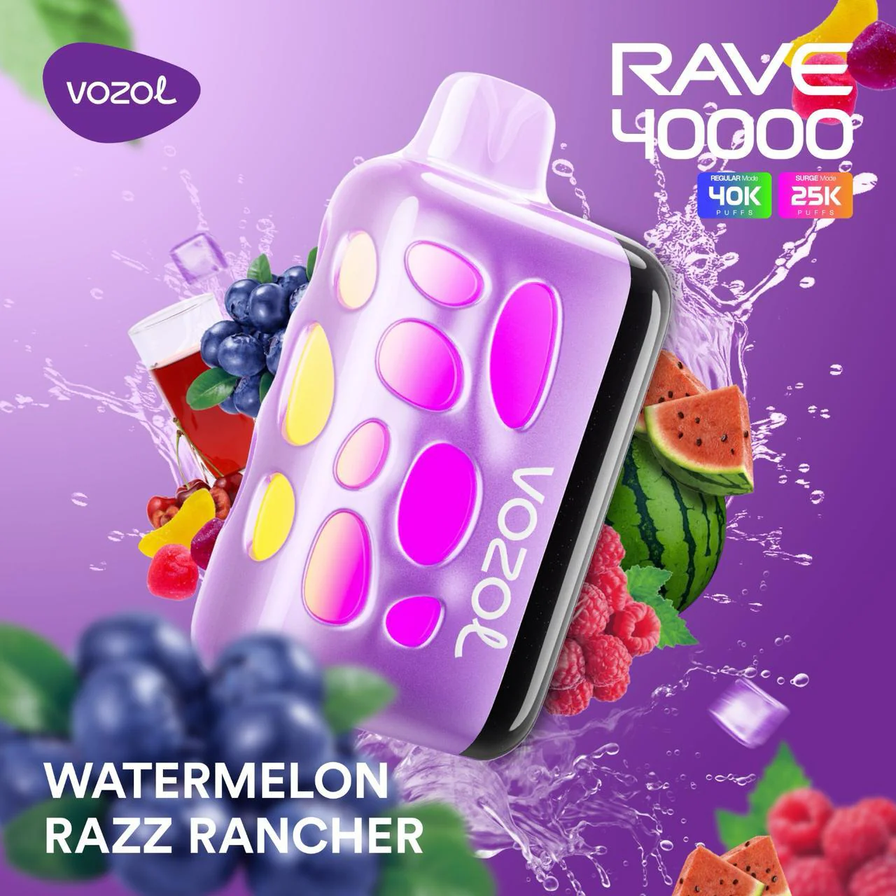 Vozol Rave 40000 Renkli Led Puff,Favori Vape Bar
